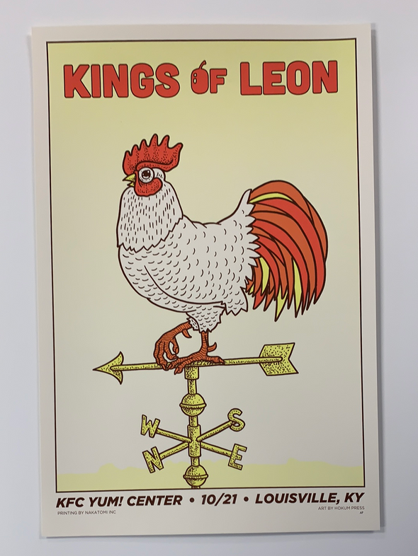 Kings of Leon - 2017 Tyler Skaggs poster Louisville, KY KFC Yum! Center