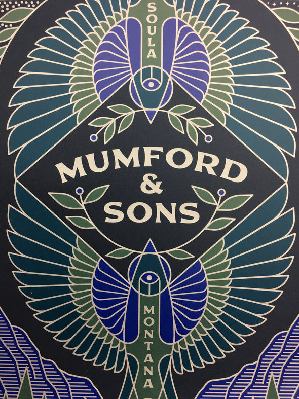 Mumford & Sons - 2019 Brian Steely poster Missoula, MT Ogren Park