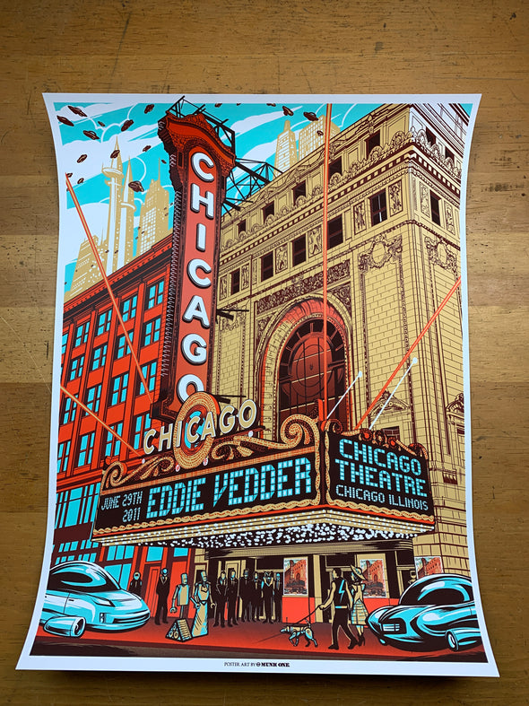 Eddie Vedder - 2011 Munk One poster Chicago, IL Theatre Pearl Jam print