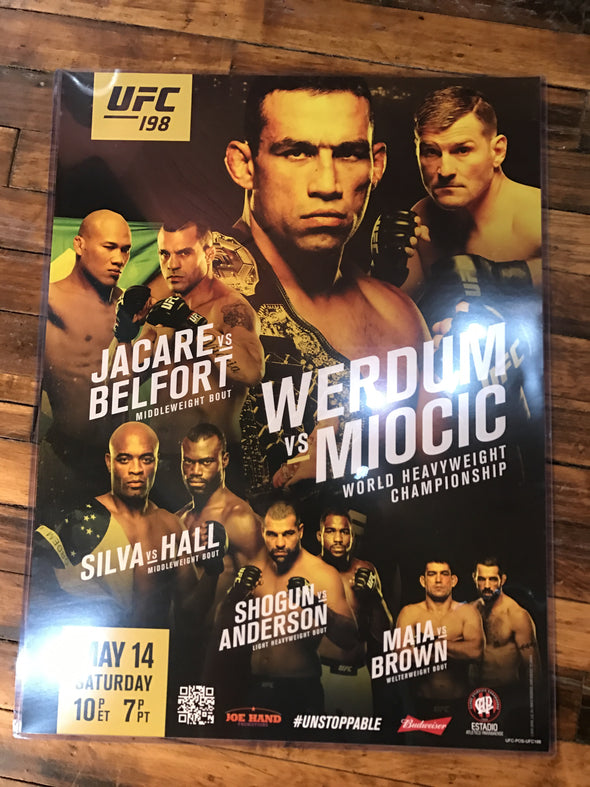 UFC 198 poster Werdum vs. Miocic, Belfort, Silva, Shogun, Anderson