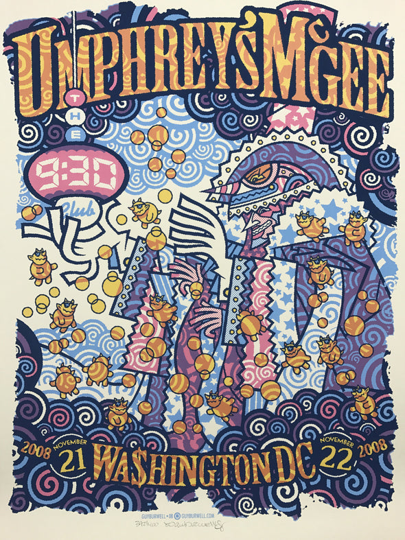Umphrey's McGee - 2008 Guy Burwell poster Washington, DC 9:30 Club