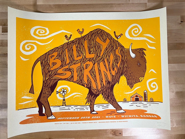 Billy Strings - 2021 Andy Bird poster Wichita, KS
