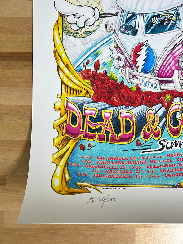 Dead & Company - 2022 AJ Masthay poster Summer Tour VIP S/N