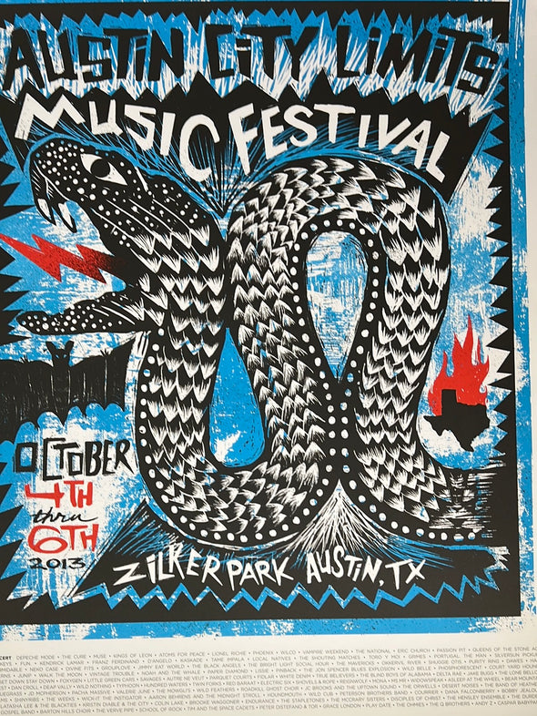 Austin City Limits Festival - 2013 Carlos Hernandez ACL poster print weekend 1