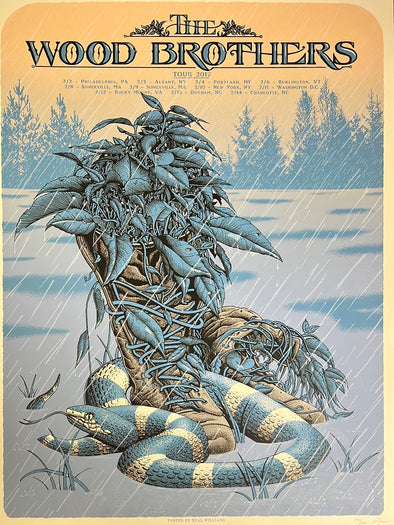 The Wood Brothers - 2017 Neal Williams poster February Tour