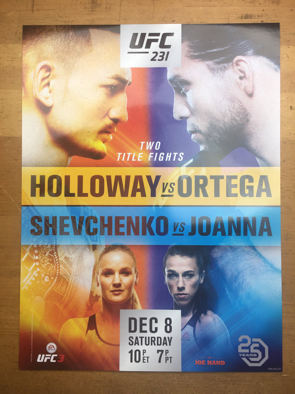 UFC 231 2018 Poster Holloway vs Ortega & Shevchenko vs Joanna