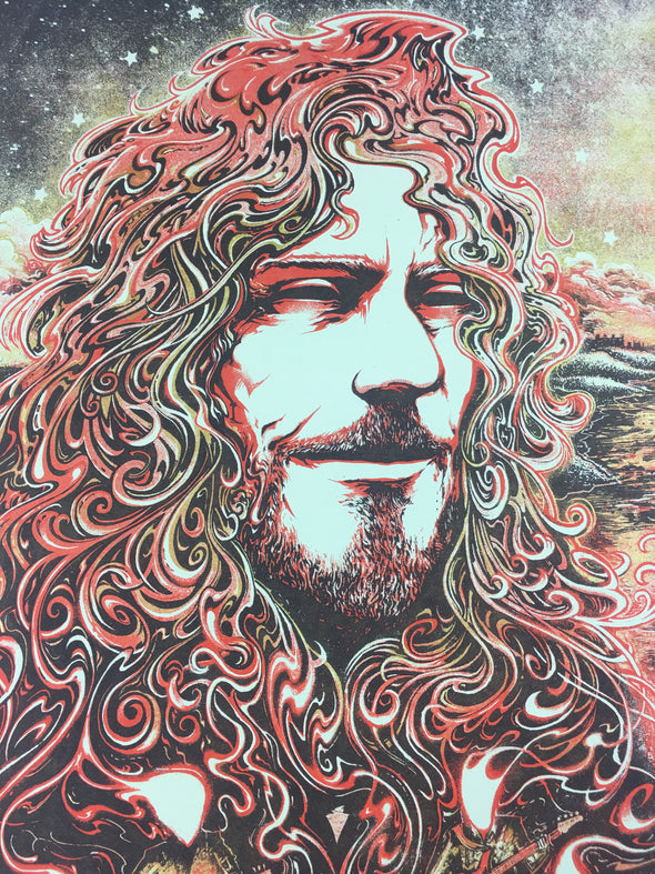 Robert Plant - 2015 Miles Tsang Poster Cary, NC Booth Amphitheater VARIANT