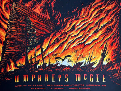 Umphrey's McGee - 2019 Peter Schaw poster Red Rocks, Morrison, CO AUTOGRAPHED