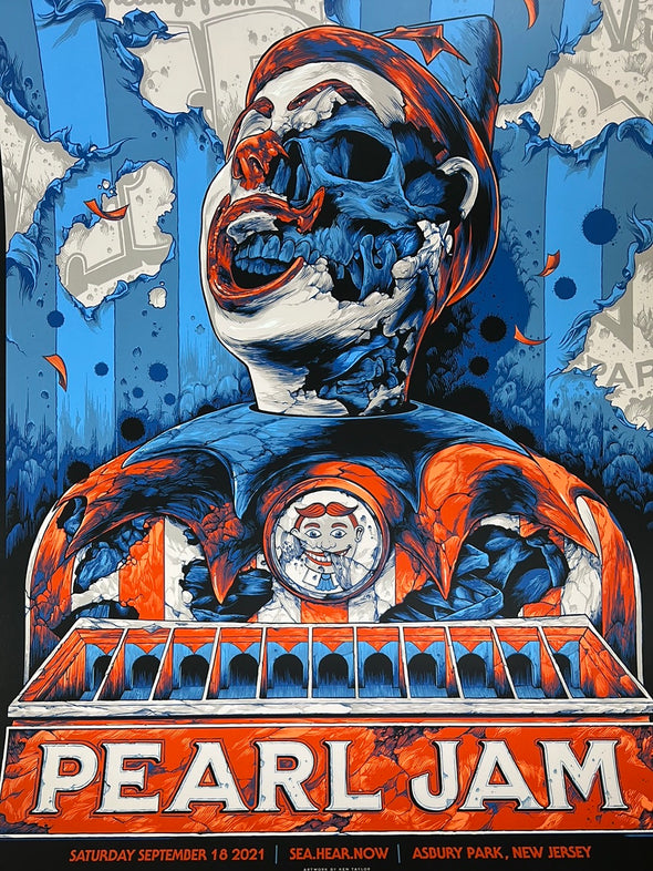Pearl Jam - 2021 Ken Taylor poster Sea Hear Now Asbury, NJ