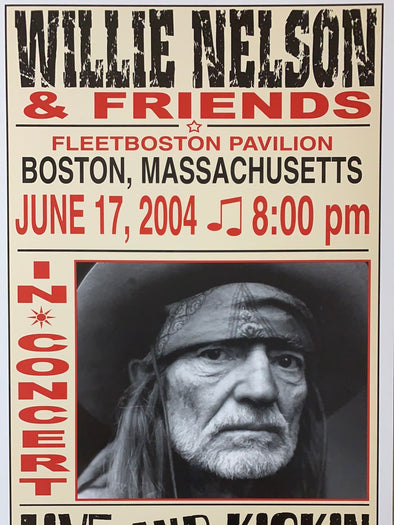 Willie Nelson - 2004 Franks Brothers 6/17 poster Boston, MA