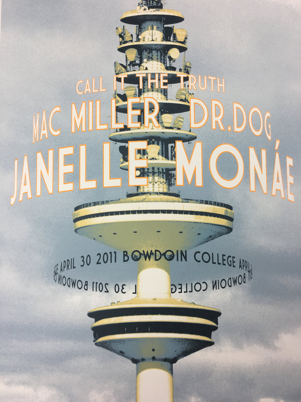Janelle Monae - 2011 Dan MacAdam Crosshair Poster Brunswick, ME Bowdoin College