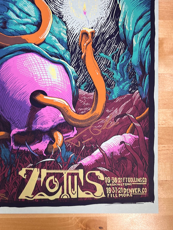 Lotus - 2021 Dave Kloc poster Fort Collins, Denver, CO SIGNED