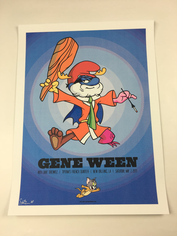 Gene Ween - 2011 Todd Slater Poster New Orleans, LA Tipitina's