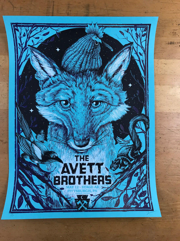 The Avett Brothers - 2016 Zeb Love Poster Pittsburgh Variant