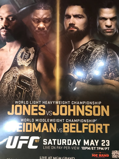 UFC 187 poster Jones vs. Johnson, Weidman vs. Belfort