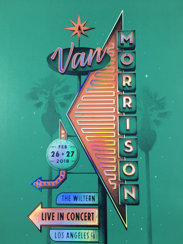Van Morrison - 2018 DKNG Poster Los Angeles. CA Wiltern Theatre FOIL