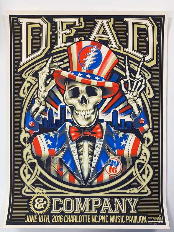 Dead & Company - 2016 Mark Sgarbossa poster Charlotte, NC Summer Tour