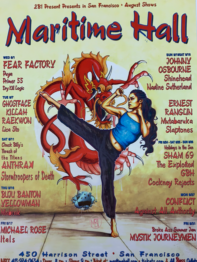 MHP 127 Maritime Hall - 2001 poster August Ghostface Killah San Fran 1st