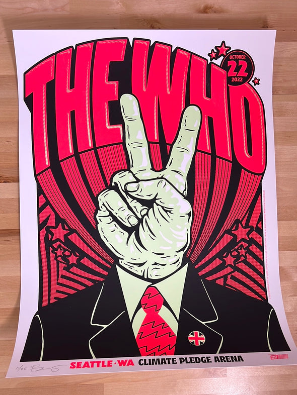 The Who - 2022 Ames Brothers glow in the dark poster Seattle, WA AP