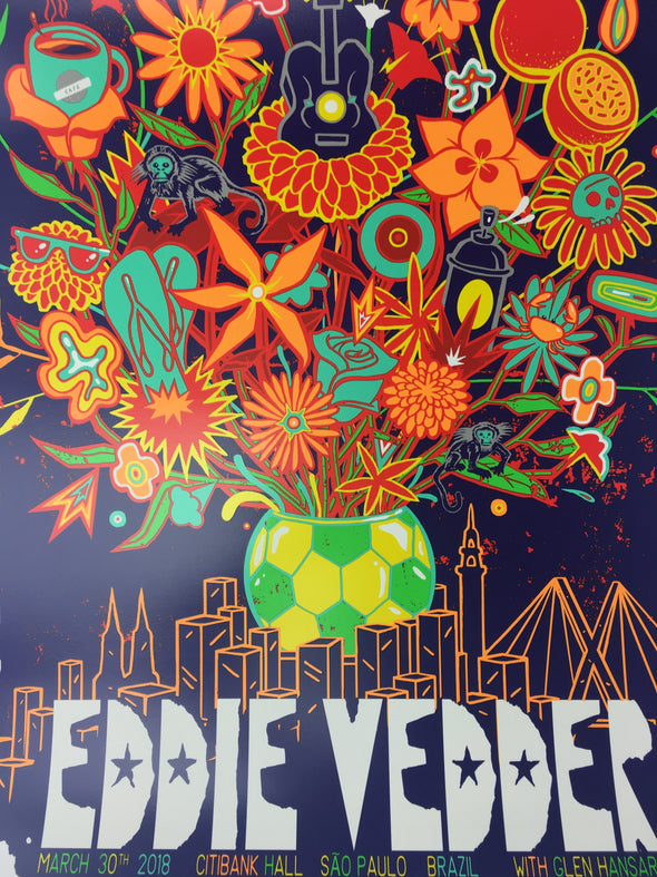 Eddie Vedder - 2018 Munk One Poster Sao Paulo, Brazil Citibank Hall
