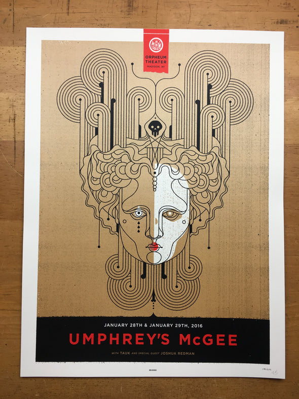 Umphrey's McGee - 2016 Delicious Design League poster Madison, WI Orpheum Theate