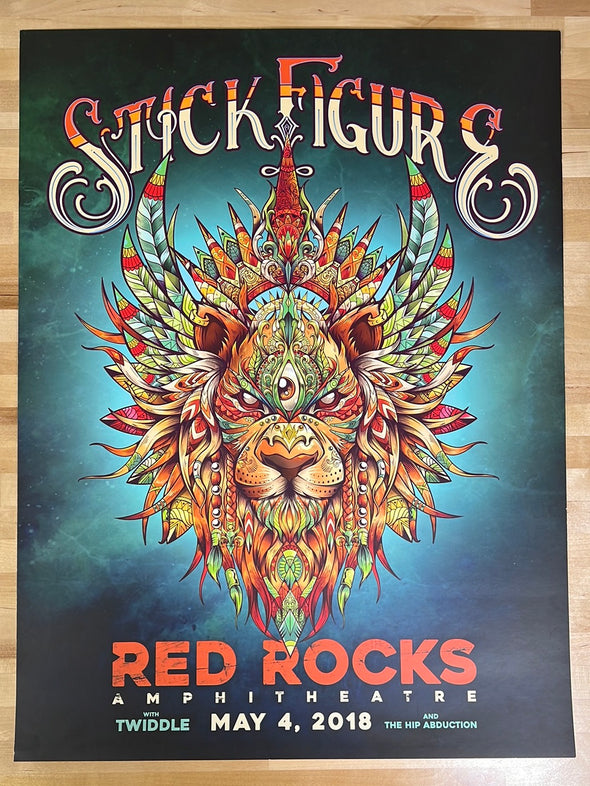 Stick Figure - 2018 Twiddle poster Red Rocks Morrison, CO