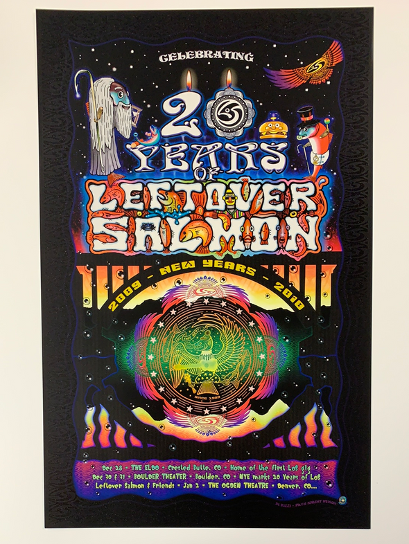 Leftover Salmon - 2009 - 2010 Rizzi poster, CO 20th Anniversary
