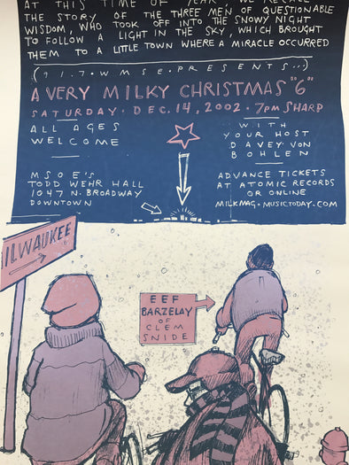 A Very Milky Christmas - 2002 Jay Ryan poster Death Cab for Cutie Milwaukee