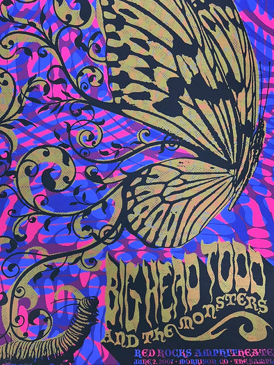 Big Head Todd & The Monsters - 2007 Todd Slater poster Red Rocks Morrison, CO
