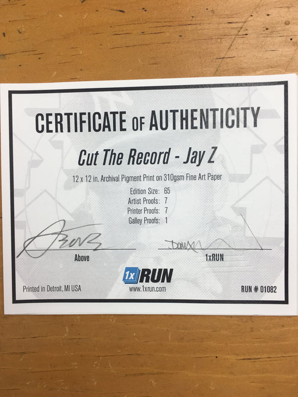 Cut The Record Jay Z - 2015 Above 1xRUN Printer's Proof