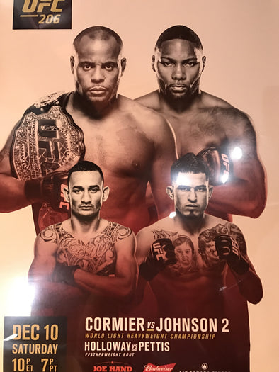 UFC 206 poster Cormier vs. Johnson 2, Holloway vs. Pettis