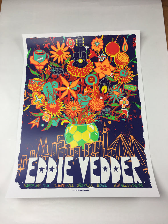 Eddie Vedder - 2018 Munk One Poster Sao Paulo, Brazil Citibank Hall