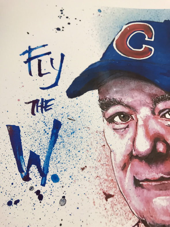 Dreams Come True - 2017 Joey Feldman poster Cubs Bill Murray Fly The W BLUE