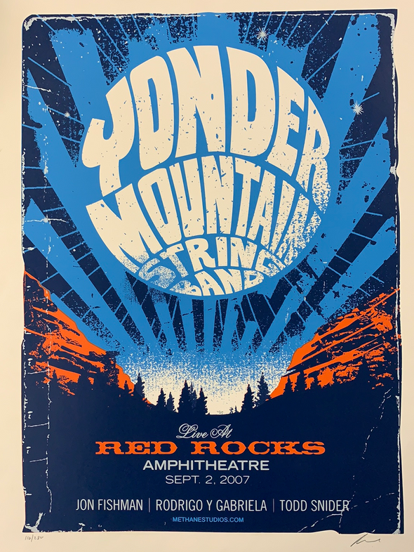 Yonder Mountain String Band - 2007 Methane poster Red Rocks Morrison, CO