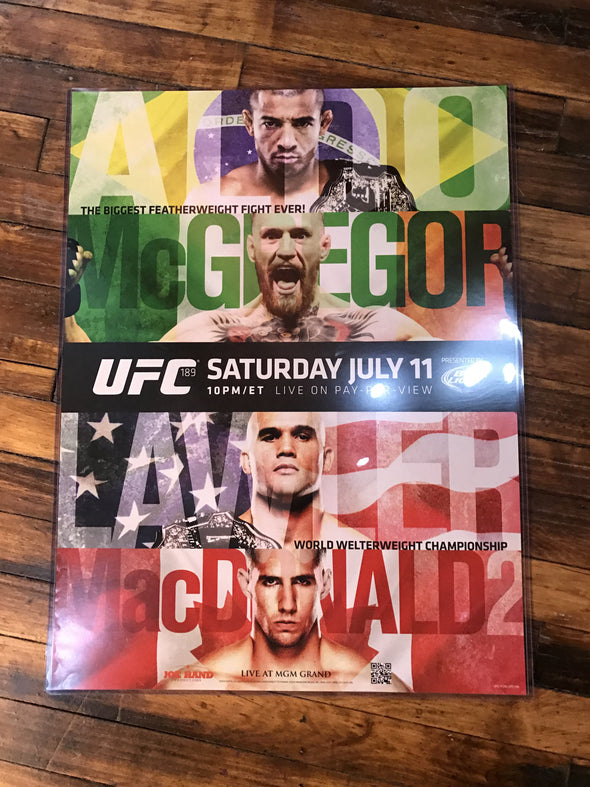 UFC 189 poster Conor McGregor vs. Aldo, Lawler vs. MacDonald