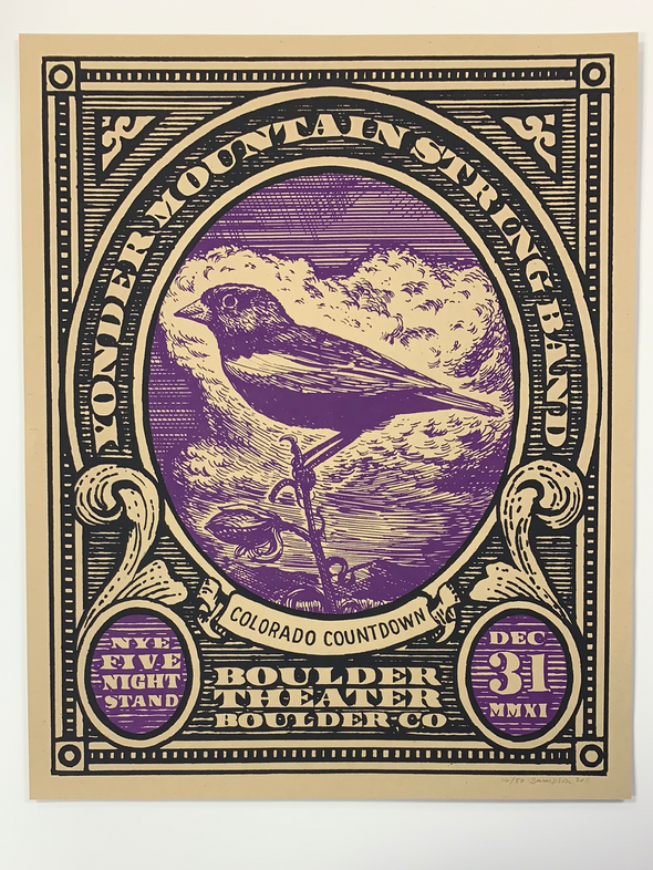 Yonder Mountain String Band - 2011 Johnny Sampson poster Boulder, CO N5