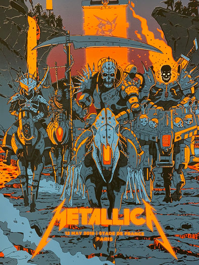 Metallica - 2019 Laurie Greasley poster Paris, France