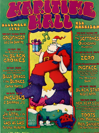 MHP 54 December Santa Clause - 1998 poster Maritime Hall San Fran 1st