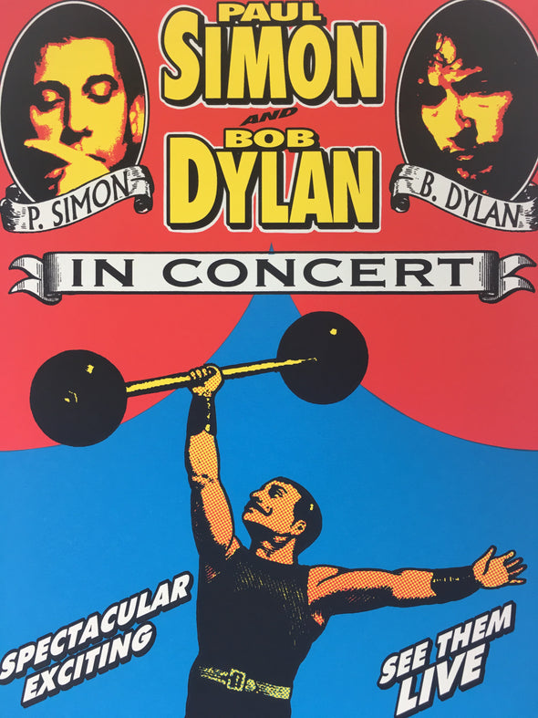 Bob Dylan Paul Simon - 1999 Mark Arminski Poster Portland, OR Rose Garden