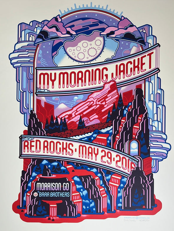 My Morning Jacket - 2016 Guy Burwell poster Red Rocks Morrison, CO 5/29