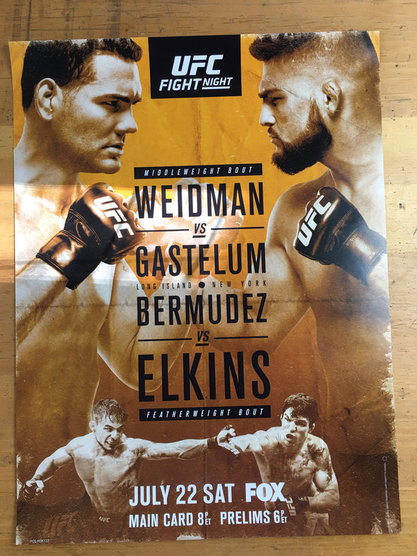 UFC Fight Night Poster - Weidman vs Gastelum Long Island, NY