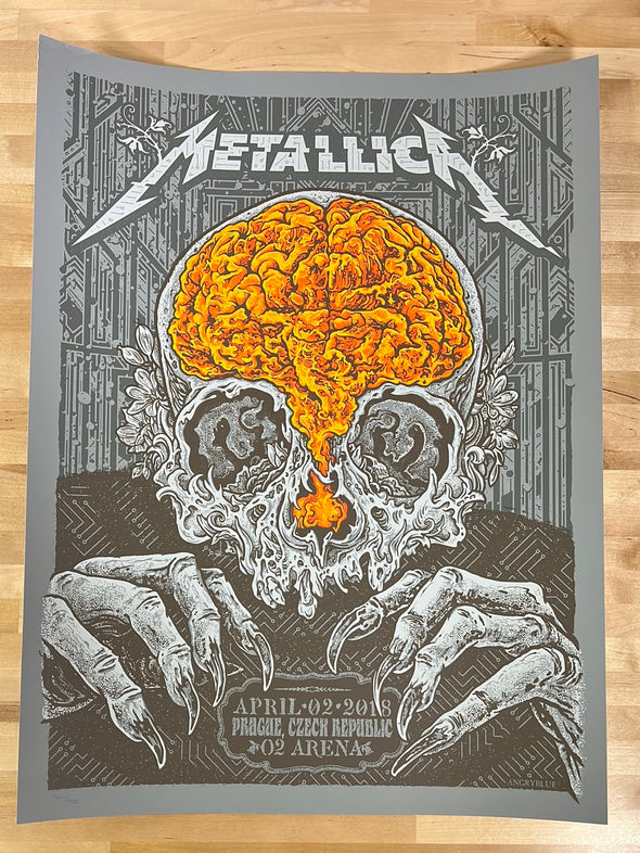 Metallica - 2018 AngryBlue poster Prague, CZE O2 Arena