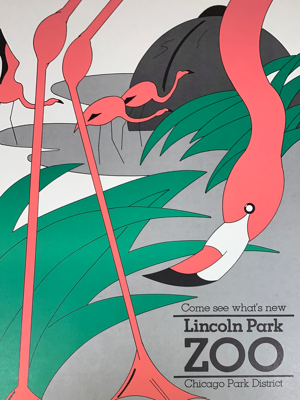Lincoln Park Zoo - 1970's art print poster Original Vintage