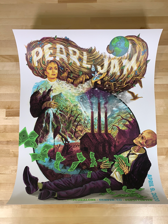 Pearl Jam - 2020 Zeb Love poster Denver, CO Pepsi Center