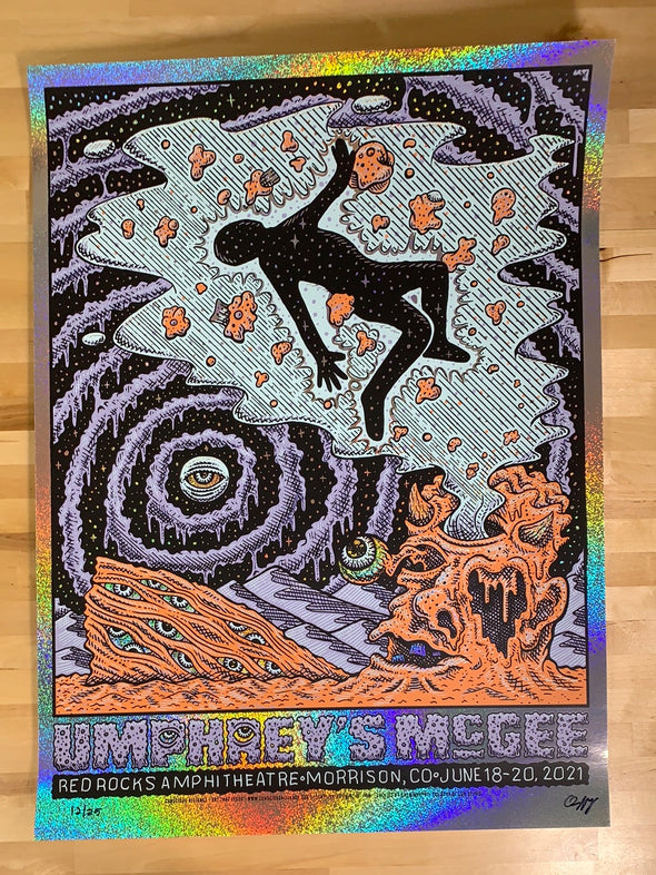 Umphrey's McGee - 2021 Owen Murphy poster Red Rocks, Morrison, CO FOIL
