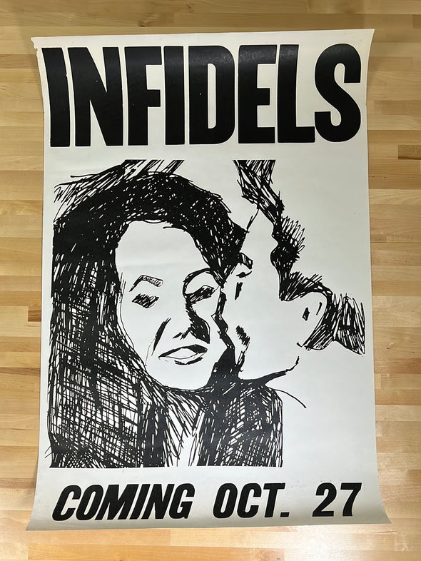Bob Dylan - 1983 promo poster original vintage Infidels