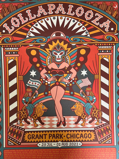 Lollapalooza - 2021 Bene Rohlmann poster Chicago Grant Park 1st edition