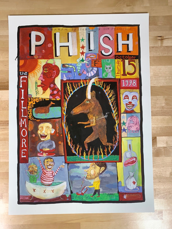 Phish - 1998 poster Joel Elrod Fillmore Auditorium San Fran 1st