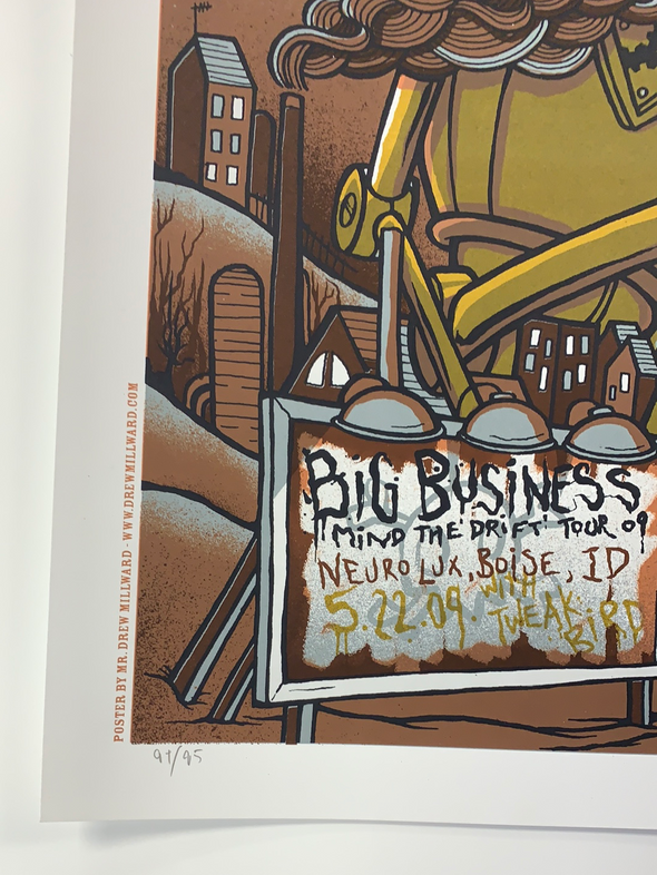 Big Business - 2009 Drew Millward poster Boise, ID Neurolux