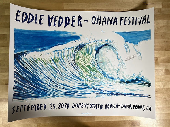Eddie Vedder - 2021 Raymond Pettibon poster Dana Point, CA